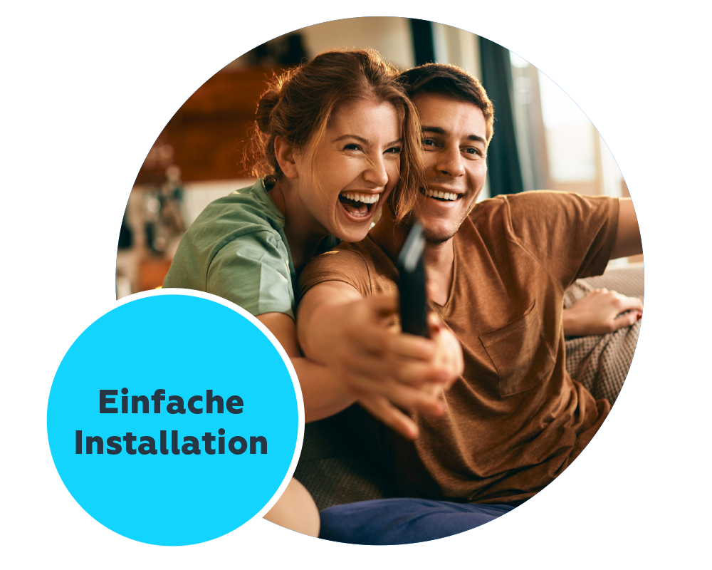 Der Text ,einfache Installation' und ein Paar.