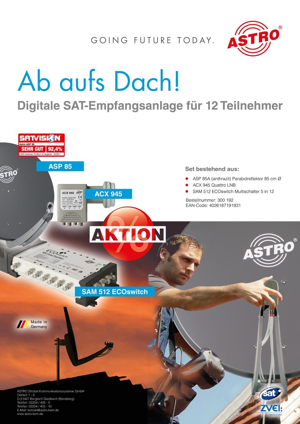Komplett konfektionierte SAT-Pakete von ASTRO.